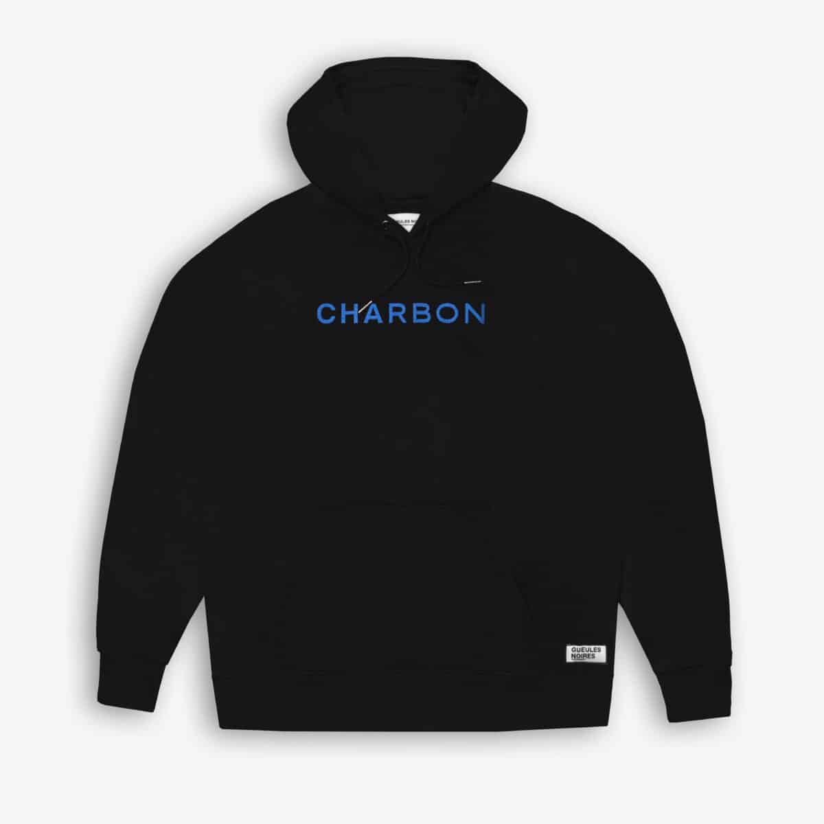 sweat à capuche Gueules noires avec broderie CHARBON